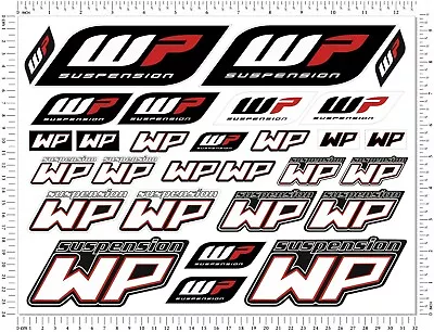 WP Shock Fork Laminated Stickers White Power Sponsor Decal KTM Duke Honda Suzuki • $27.71