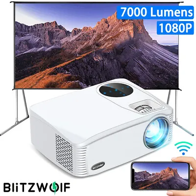 $258.92 • Buy BlitzWolf®BW-VP15 1080P WIFI Cast Screen 7000 Lumens Home Theater Projector 