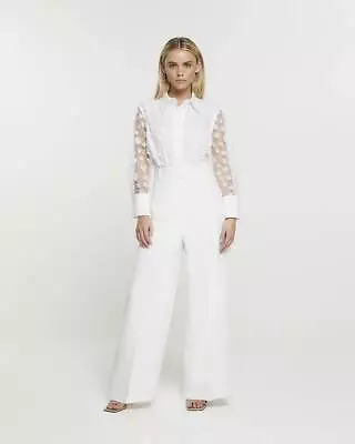 River Island Womens White Lace Jumpsuit Size 6 • £32