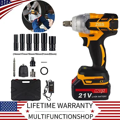 21V 1/2'' Cordless Electric Impact Wrench Gun W/Li-ion Battery High Power Driver • $63.98