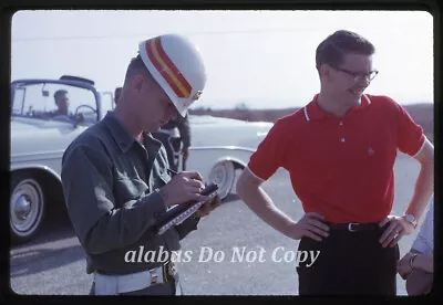 Orig 1963 SLIDE Scene W 50's Car & Military Police / Serviceman Writing Ticket • $11.99