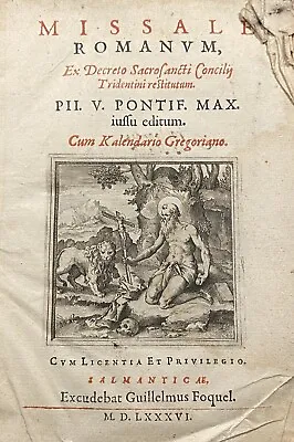 1586 MISSALE ROMANUM Very Rare Roman Missal Renaissance Spain Catholic Illus. • $1300