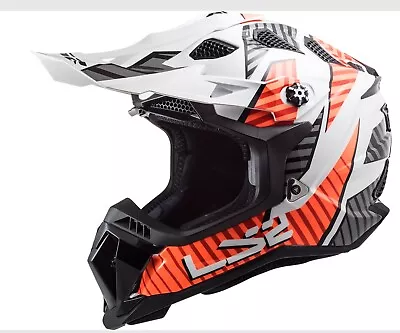 LS2 Subverter Evo Astro Full Face MX Helmet Gloss White/Orange 700-110 • $229.98