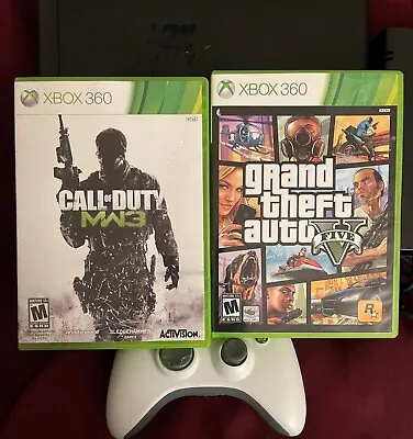 Xbox 360 Console E 4GB Black Home - 1538 - Rfrbshd + TWO Games (COD MW3 & GTA5) • $99.95