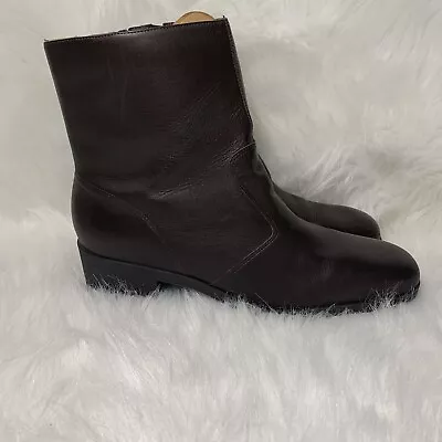 Selby Women's Sz 10 Inca Heeled Ankle Bootie Brown Faux Leather Boots • $14.99