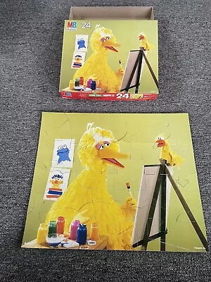 Vintage Sesame Street Big Bird Painting 24 Piece Puzzle Milton Bradley 1987 • $19.99
