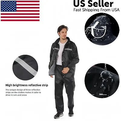 Rain Suit For Men Women Jackets Pant Gear Raincoat Waterproof Motorcycle Hivis • $21.65