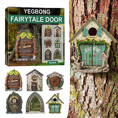 Set Of 6 Fairy Door For Home Garden Tree Fairy Door Outdoor/Indoor Decor • £5.75