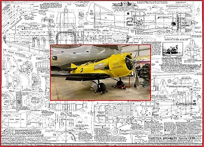 Model Airplane Plans (FF):  Marcoux-Bromberg Special 25  Wingspan 1/12 Scale • $13