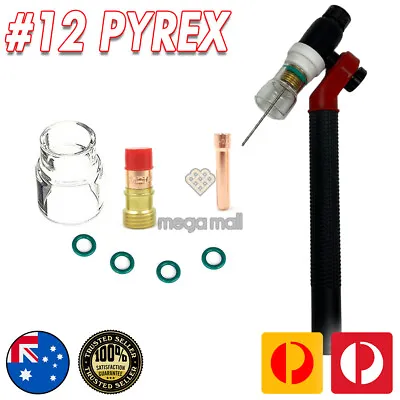 Pyrex Glass TIG Cup Kit - 2.4mm FUPA - WP 17 18 26 - BBW  FURICK MILLER SIZE 12 • $49.95