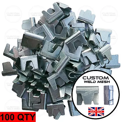 £9.50 • Buy 100x Wire Mesh Clips Gabion Baskets Cage Making Fencing Clinch Clips Weld Mesh 