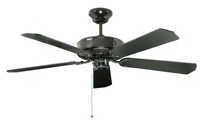 Fantasia Classic 52in Black Ceiling Fan With  Black Or Mahogany Blades 110460 • £169.98