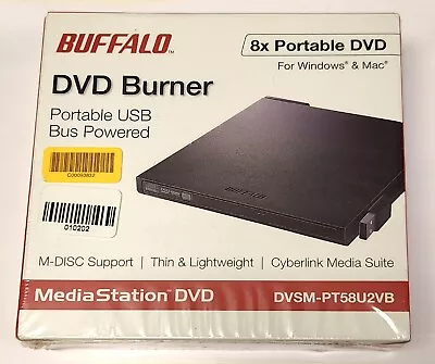 SEALED BUFFALO DVSM PT58U2VB 8X Portable DVD Burner USB Bus Powered M-DISC Media • $22