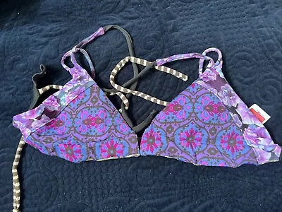 Maaji Purple/Multicolor Bikini Top Size Large • $25