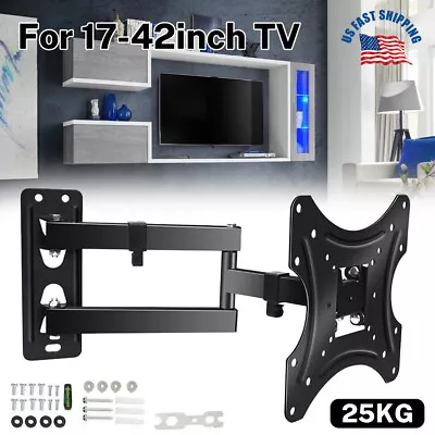 Us Lcd Led Tv Wall Mount Bracket Full Motion Swivel 17 22 24 26 32 37 40 42 Inch • $13.99