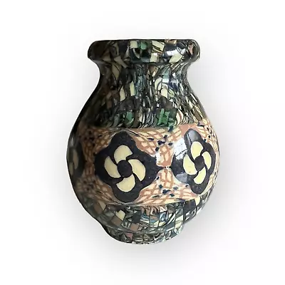 Vintage JEAN GERBINO Mosaic VALLAURIS AM Small 3.5  Tall Pottery Vase • £68.99