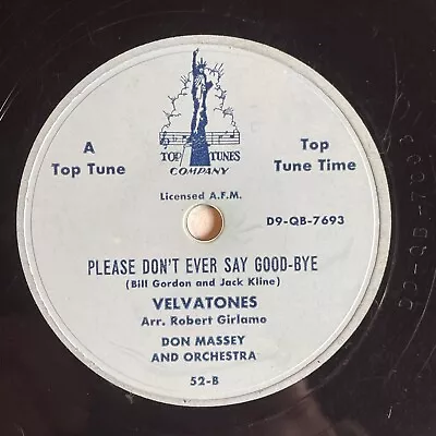 10  78 RPM-Don Massey/Velvatones-I'm Looking For A Brand New Sweetheart/Top Tune • $10