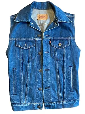 Levi's Denim Vest Jacket Women's Size 32/Small Classic Blue Button-Up Free Post • $49.99