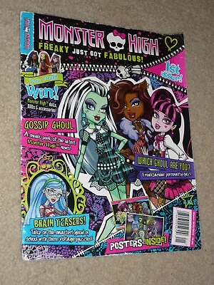 RARE Monster High Magazine 1st Issue Edition 2012/2013 Poster Good Condition • $74.99
