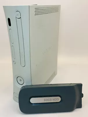 Xbox 360 White CONSOLE 60GB External HD *Powers Up Loads Then RED CIRCLE Error • $19