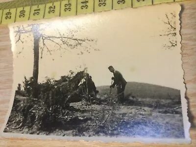 Ww2 Wwii Orig German Soldaten Album Foto Firing Position/camo T10 • $0.99