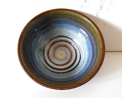 Vintage Bill Campbell Signed Studio Art Pottery Bowl 6.25  Spiral Swirl Handmade • $28