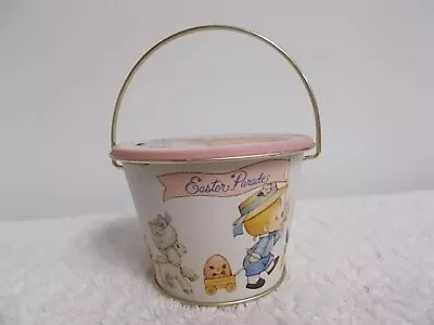 Vintage 1986 Morehead Enesco Children Bunny Chick Easter Parade Tin Pail Bucket • $7.99