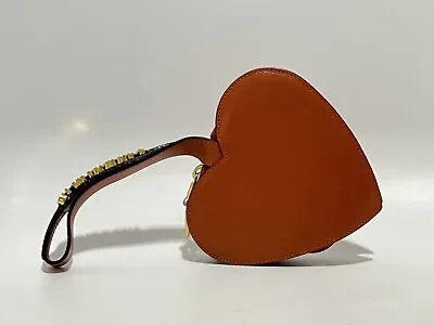 Vtg Moschino Orange Red Heart Wristlet Bag • $350