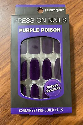Fright Night Press On Finger Nails  Purple Poison   24 Pre-Glued Nails - Goth • $9.99