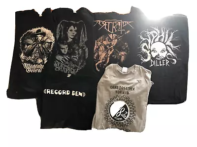 6-STONER DEATH METAL T Shirt Lot-Desecrator TshirtRecord DenDillerWitchfinder • $32