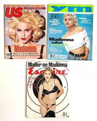Lot Of 3 Madonna Interest Magazines Esquire YM US 1990s Sexy Photos • $47.59