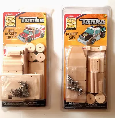 Tonka Build And Grow Wooden Police SUV And Fire Rescue Kits By Lowe's/Hasbro New • $34.18