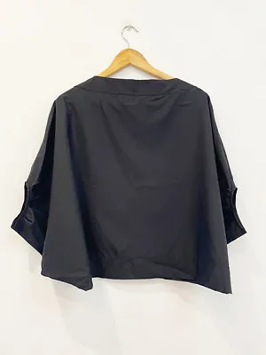 Designer Bassike Size XXS Black Cotton Silk Blend Stunning Women's Top • $200