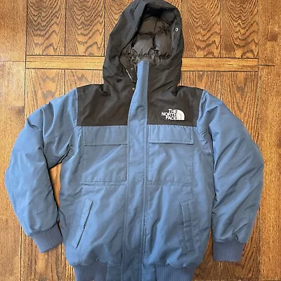 The North Face Goose Down 550 Dryvent Parka Jacket Hooded Coat Mens Blue Small • $89.95