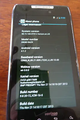 Motorola Droid RAZR 16GB 1GB Working Good Clear Screen • $29