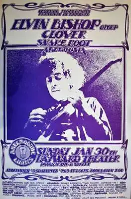 Elvin Bishop Concert Poster Hayward 1972 Randy Tuten Signed • $113.75