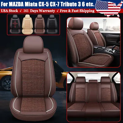 $145.87 • Buy For Mazda 5 Car Seat Cover Waterproof Luxury Leather Cushion Full Set Front Rear