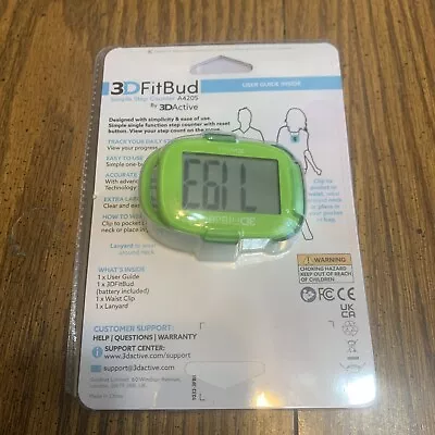 3DFitBud Simple Step Counter Walking 3D Pedometer With Clip And Lanyard Read Des • $17.99