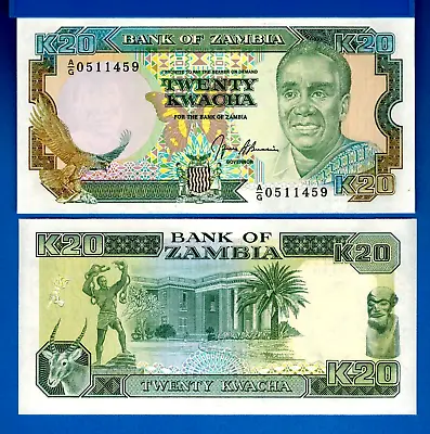 $2.09 • Buy Zambia 20 Kwacha ND 1989-1991 World Paper Money Currency Uncirculated Banknote