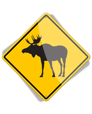 Caution Moose Crossing - Aluminum Sign • $24.90