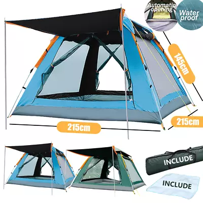 Instant Camping Tent 5 Person Auto Pop Up Family Hiking Dome Waterproof Shelter • $54.99