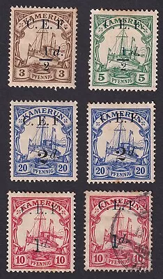 Germany / Colonies / Cameroon / Yacht Inscr Kamerun 1914 Surchs New Values & Cef • $22