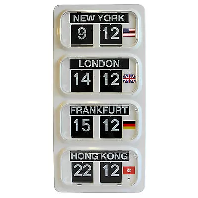 £244.22 • Buy Grayson World Time Zone Flip Clock New York London Hong Kong Frankfurt - GWT30^