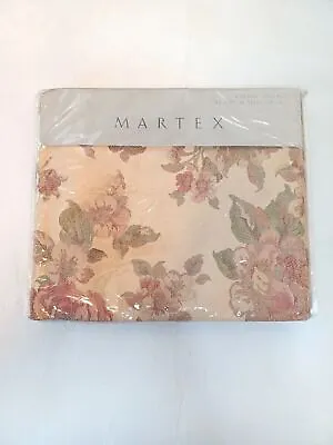 VTG Martex Rosalee Gold Tan Red Green Floral Valance Curtain 84  X 15  NEW • $15.69