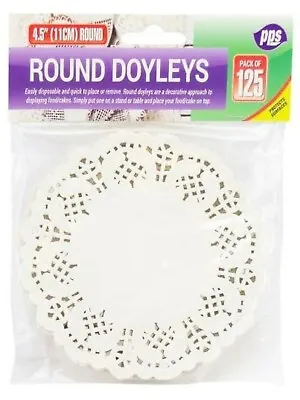 £2.99 • Buy 125 X White  Paper Party Doilies Lace Wedding Coasters Round Catering11.5cm/4.5 