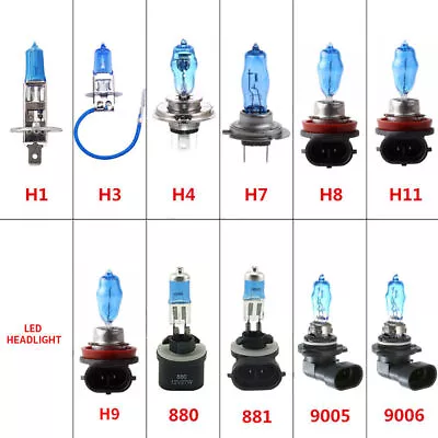 2PCS H1/H3/H4/H7/H8 Xenon White 6000K Halogen Car Head Light Lamp Bulbs • $19.94