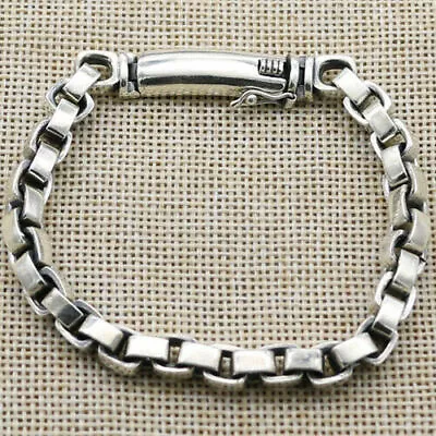 Real 925 Sterling Silver Bracelet Link Rectangular Box Chain • $85.55