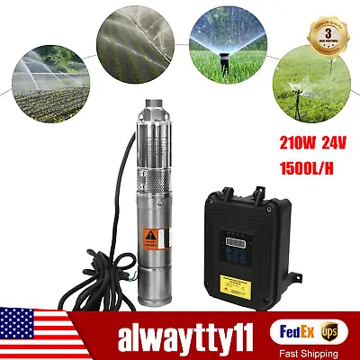 3  Solar Pump Submersible Pump Bore Deep Well Water Pump & MPPT Controller DC24V • $226.10