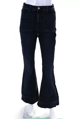 Veronica Beard Womens Blue Dark Wash Front Pockets Flare Leg Jeans Size 27 • $49.99