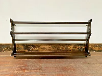 £95 • Buy Vintage Ercol Plate Rack/ Wall Mounted/ Dark Wood/ Elm/ 2 Tier/ Mid Century